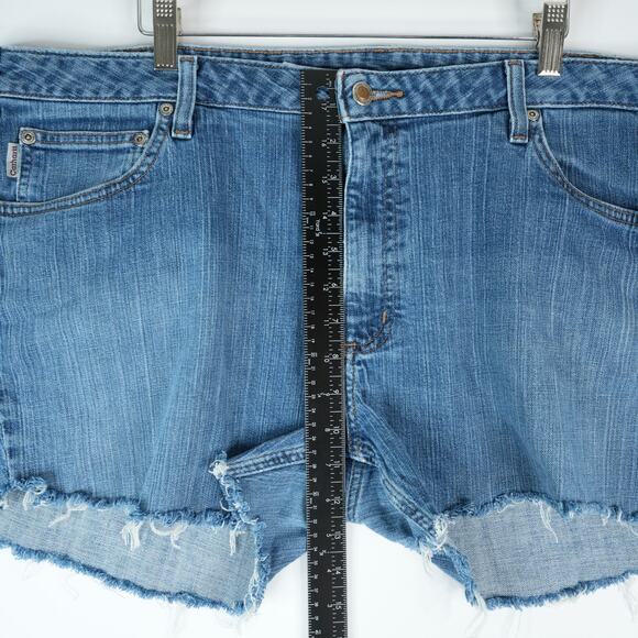 Carhartt Shorts Womens 20 (42x3) Blue Curvy Fit Cut Off Denim Jeans Booty - Picture 6 of 6
